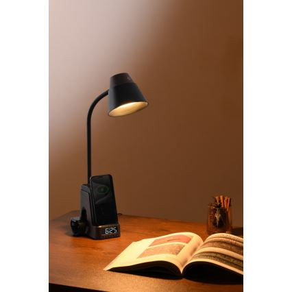 Ρυθμιζόμενο επιτραπέζιο φωτιστικό LED+CCT με ασύρματη φόρτιση QI IDEAL LED/8W/230V 2700/4000/5000K καφέ