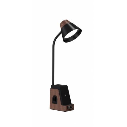 Ρυθμιζόμενο επιτραπέζιο φωτιστικό LED+CCT με ασύρματη φόρτιση QI IDEAL LED/8W/230V 2700/4000/5000K καφέ