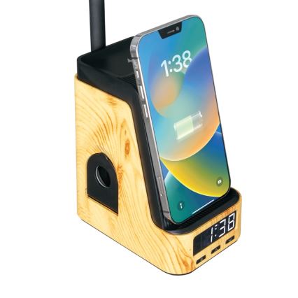 LED+CCT Ρυθμιζόμενο επιτραπέζιο φωτιστικό με ασύρματη φόρτιση QI IDEAL LED/8W/230V 2700/4000/5000K μπεζ