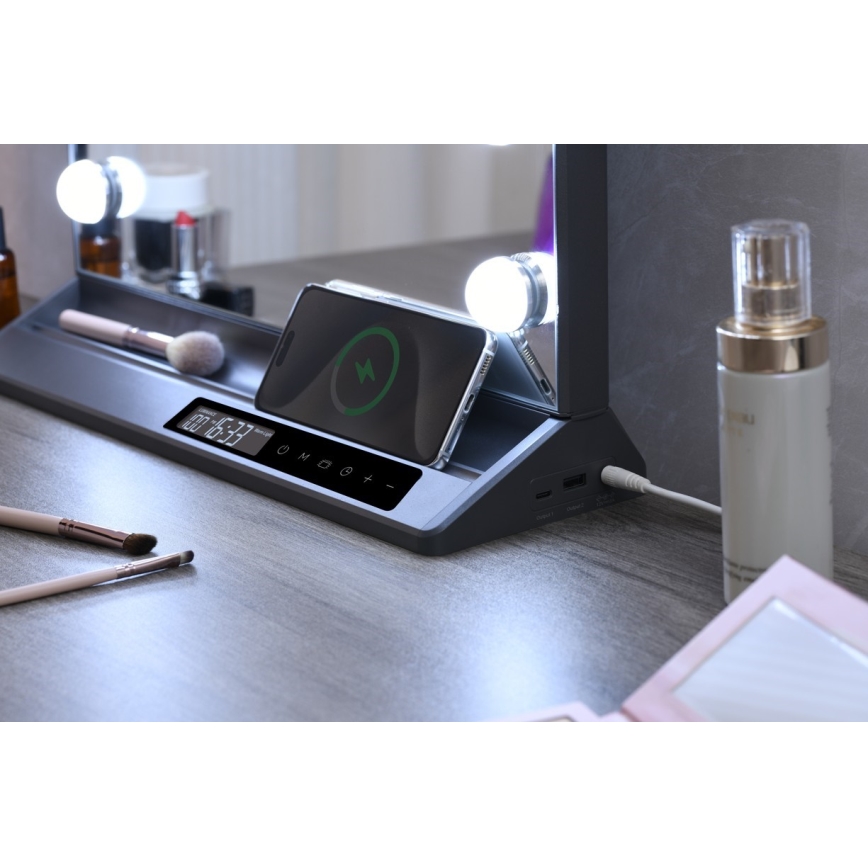 Ρυθμιζόμενος LED καθρέφτης μακιγιάζ HOLLYWOOD LED/18W/230V 3000/4200/6000K γκρι