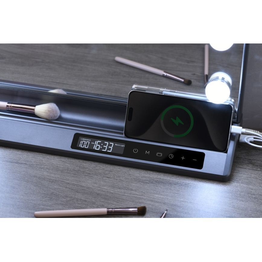 Ρυθμιζόμενος LED καθρέφτης μακιγιάζ HOLLYWOOD LED/18W/230V 3000/4200/6000K γκρι