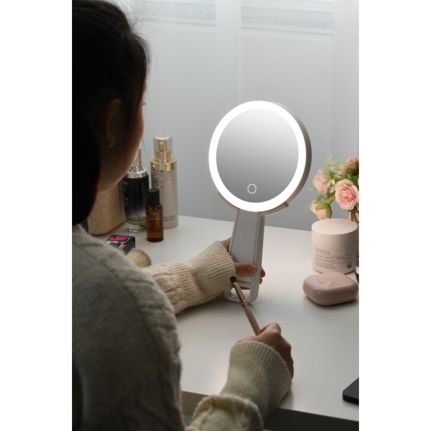 Immax 09103L - LED+CCT Ρυθμιζόμενος καλλυντικός καθρέφτης SWEET LED/3W/5V λευκός