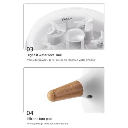 Immax 09104L - Διαχυτής αρώματος και υγραντήρας αέρα JELLYFISH LED/11W/5V