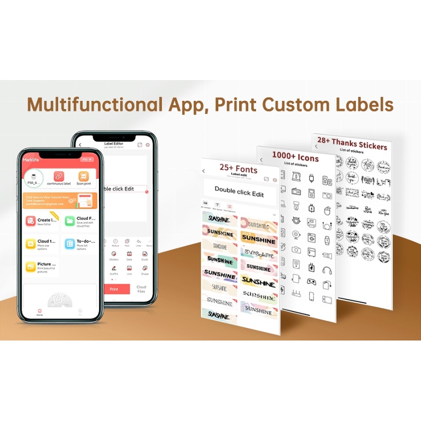 Digital label printer USB-C + self-adhesive labels 40x30mm
