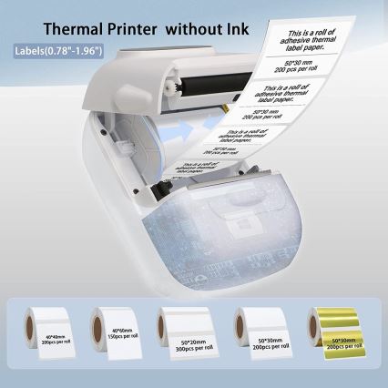 Digital label printer USB-C + self-adhesive labels 40x30mm