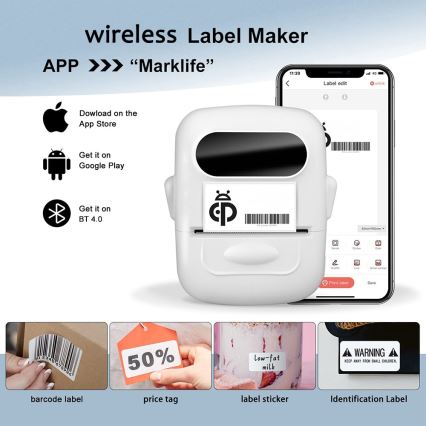 Digital label printer USB-C + self-adhesive labels 40x30mm