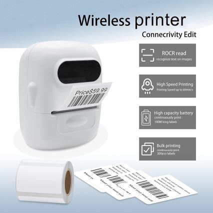 Digital label printer USB-C + self-adhesive labels 40x30mm