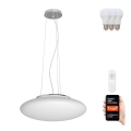 Immax NEO 07056L-LED RGBW Ρυθμιζόμενο φωτιστικό οροφής με καλώδιο ELIPTICO 3xE27/8,5W/100-240V Tuya + τηλεχειριστήριο