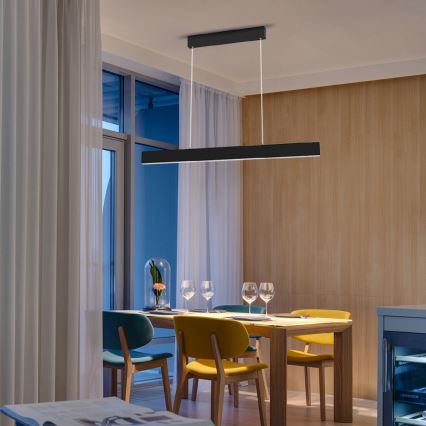 Immax NEO 07076L - Ρυθμιζόμενο LED φωτιστικό οροφής με καλώδιο, μαύρο LISTON LED/18W/230V Tuya + τηλεχειριστήριο