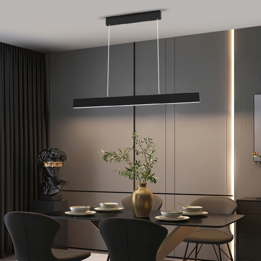 Immax NEO 07076L - Ρυθμιζόμενο LED φωτιστικό οροφής με καλώδιο, μαύρο LISTON LED/18W/230V Tuya + τηλεχειριστήριο