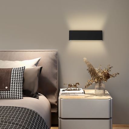Immax NEO 07086L - Ρυθμιζόμενο LED επιτοίχιο φωτιστικό LISTON LED/8W/230V μαύρο Tuya + τηλεχειριστήριο