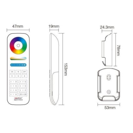 Immax NEO 07087-3 - Universal τηλεχειριστήριο RGB+CCT MiBOXER 2xAAA Tuya
