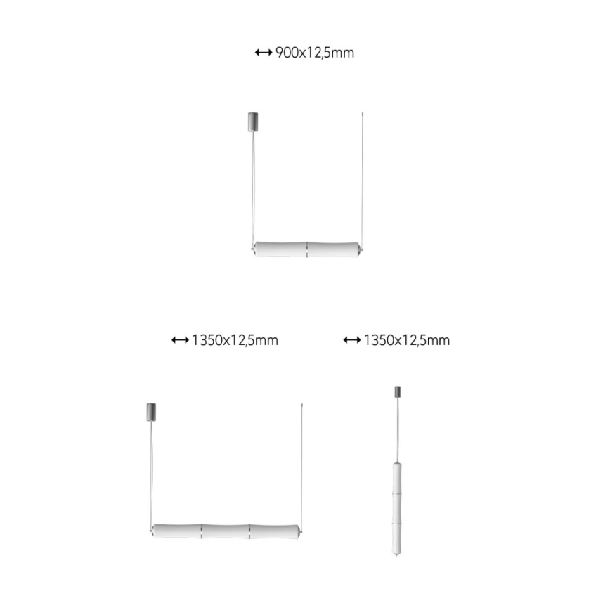 Immax NEO 07102L - LED Dimmable πολύφωτο κρεμαστό σε ράγα  BAMBOOS LED/30W/230V 90 + RC Tuya