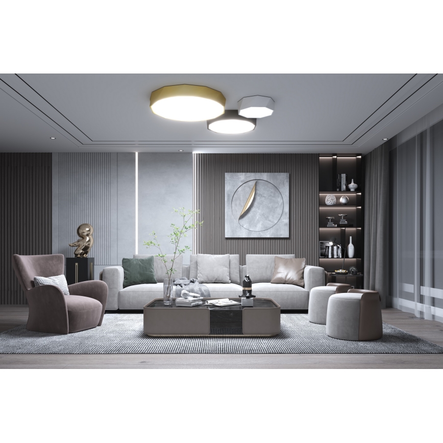 Immax NEO 07130-B60 - LED SMART Φωτιστικό οροφής dimming DIAMANTE μαύρο LED/43W/230V + τηλεχειριστήριο 60cm Tuya ZigBee