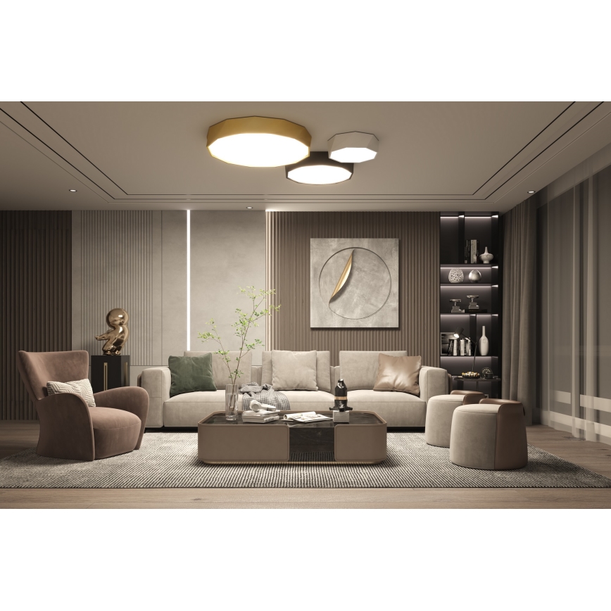 Immax NEO 07130-B60 - LED SMART Φωτιστικό οροφής dimming DIAMANTE μαύρο LED/43W/230V + τηλεχειριστήριο 60cm Tuya ZigBee