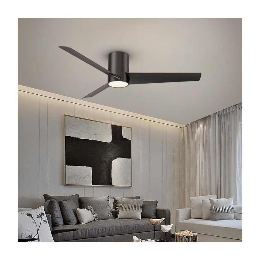 Immax NEO 07135-B -Ανεμιστήρας οροφής LED ντιμαριζόμενος FRESH LED/18W/230V Wi-Fi Tuya μαύρο + τηλεχειριστήριο