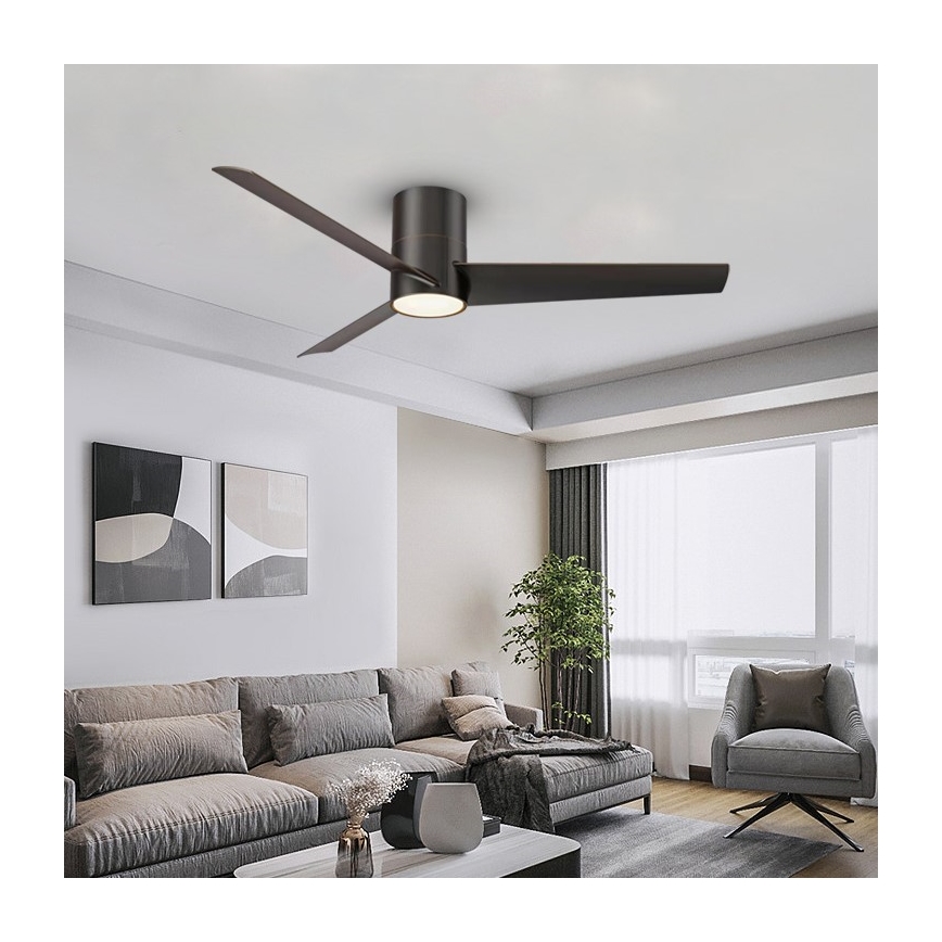 Immax NEO 07135-B -Ανεμιστήρας οροφής LED ντιμαριζόμενος FRESH LED/18W/230V Wi-Fi Tuya μαύρο + τηλεχειριστήριο