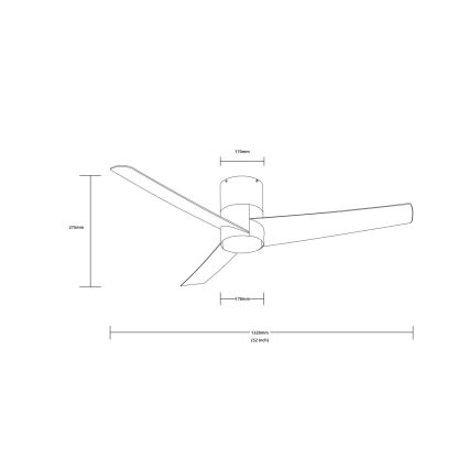 Immax NEO 07135-B -Ανεμιστήρας οροφής LED ντιμαριζόμενος FRESH LED/18W/230V Wi-Fi Tuya μαύρο + τηλεχειριστήριο