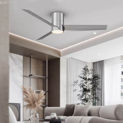 Immax NEO 07135-S - Ανεμιστήρας οροφής LED FRESH LED/18W/230V Wi-Fi Tuya ματ χρώμιο + τηλεχειριστήριο