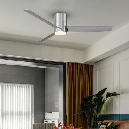 Immax NEO 07135-S - Ανεμιστήρας οροφής LED FRESH LED/18W/230V Wi-Fi Tuya ματ χρώμιο + τηλεχειριστήριο