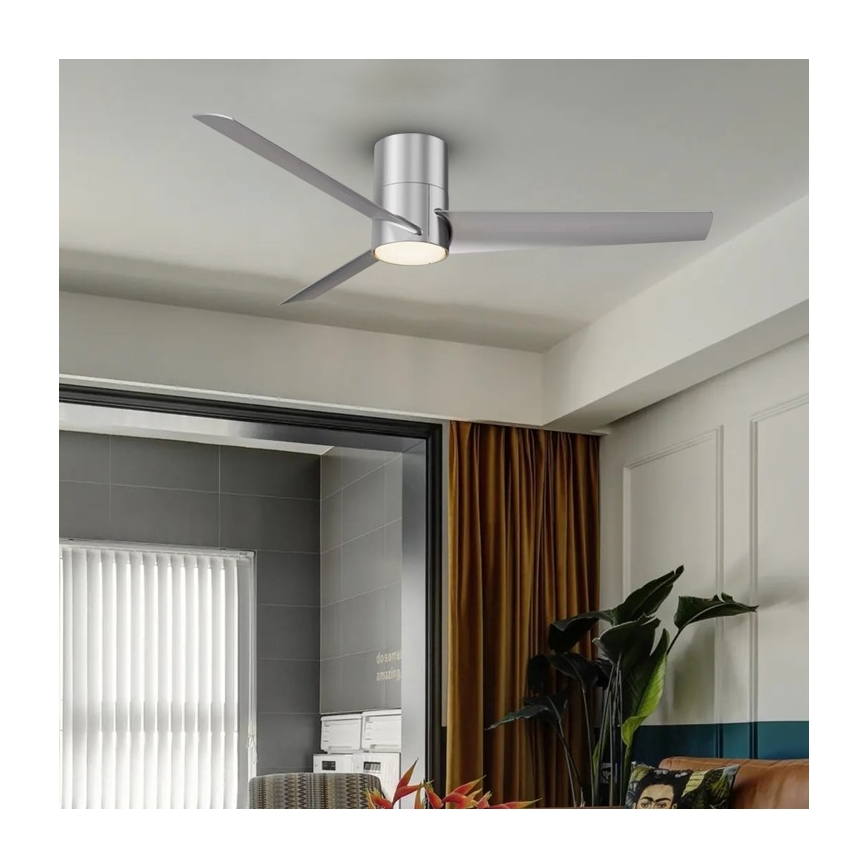 Immax NEO 07135-S - Ανεμιστήρας οροφής LED FRESH LED/18W/230V Wi-Fi Tuya ματ χρώμιο + τηλεχειριστήριο