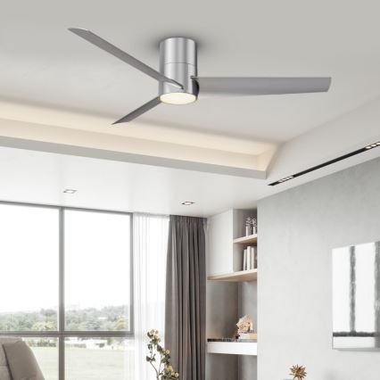 Immax NEO 07135-S - Ανεμιστήρας οροφής LED FRESH LED/18W/230V Wi-Fi Tuya ματ χρώμιο + τηλεχειριστήριο