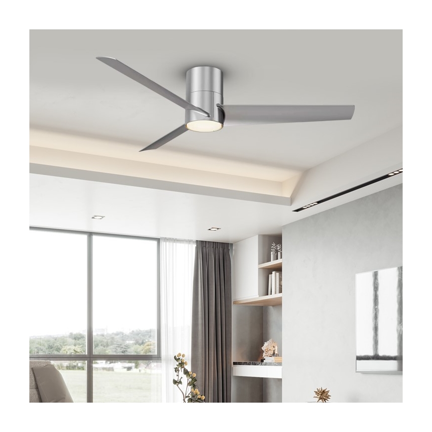 Immax NEO 07135-S - Ανεμιστήρας οροφής LED FRESH LED/18W/230V Wi-Fi Tuya ματ χρώμιο + τηλεχειριστήριο