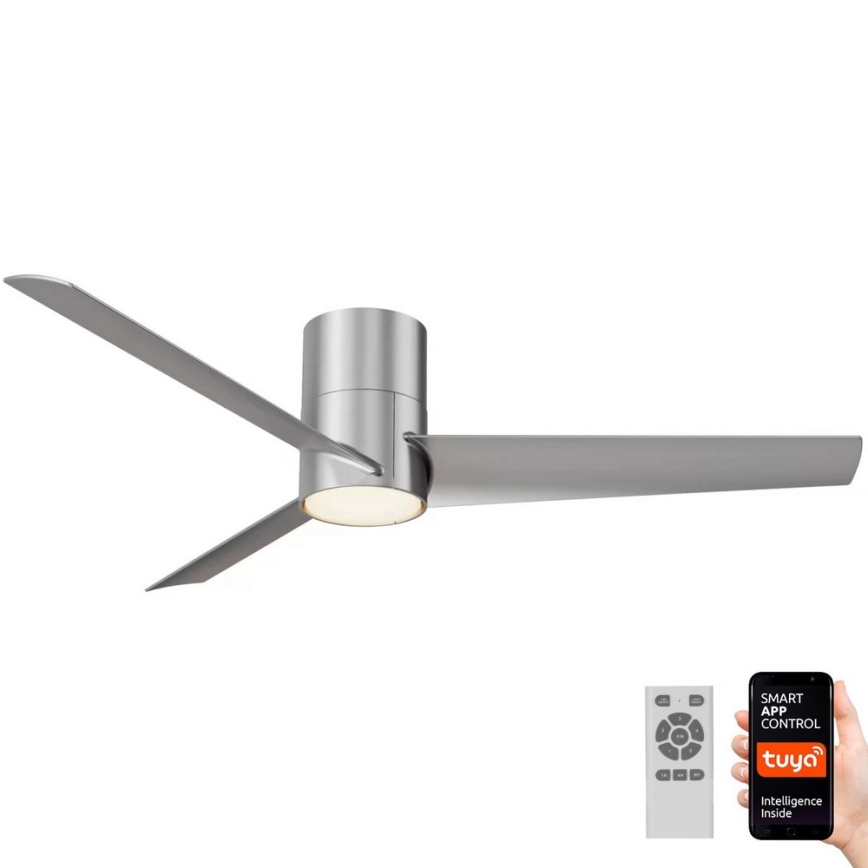 Immax NEO 07135-S - Ανεμιστήρας οροφής LED FRESH LED/18W/230V Wi-Fi Tuya ματ χρώμιο + τηλεχειριστήριο
