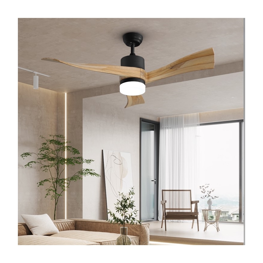 Immax NEO 07136-B - Ανεμιστήρας οροφής LED Dimmable SOFISTICADO LED/18W/230V βελανιδιά Wi-Fi Tuya + τηλεχειριστήριο