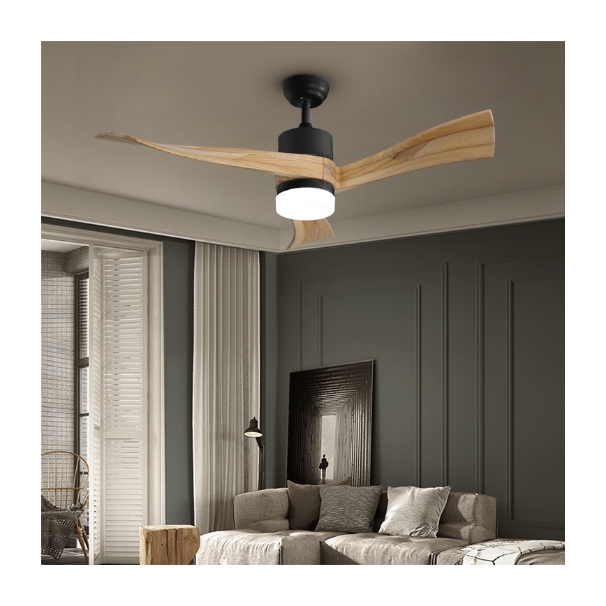Immax NEO 07136-B - Ανεμιστήρας οροφής LED Dimmable SOFISTICADO LED/18W/230V βελανιδιά Wi-Fi Tuya + τηλεχειριστήριο
