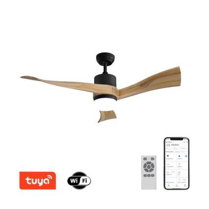 Immax NEO 07136-B - Ανεμιστήρας οροφής LED SOFISTICADO LED/18W/230V δρυς Wi-Fi Tuya + τηλεχειριστήριο