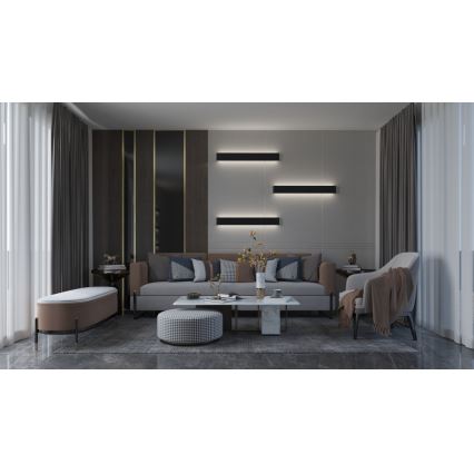 Immax NEO 07137-B - LED SMART Φωτιστικό τοίχου dimming LINEA μαύρο LED/40W/230V + τηλεχειριστήριο 76 cm Tuya ZigBee