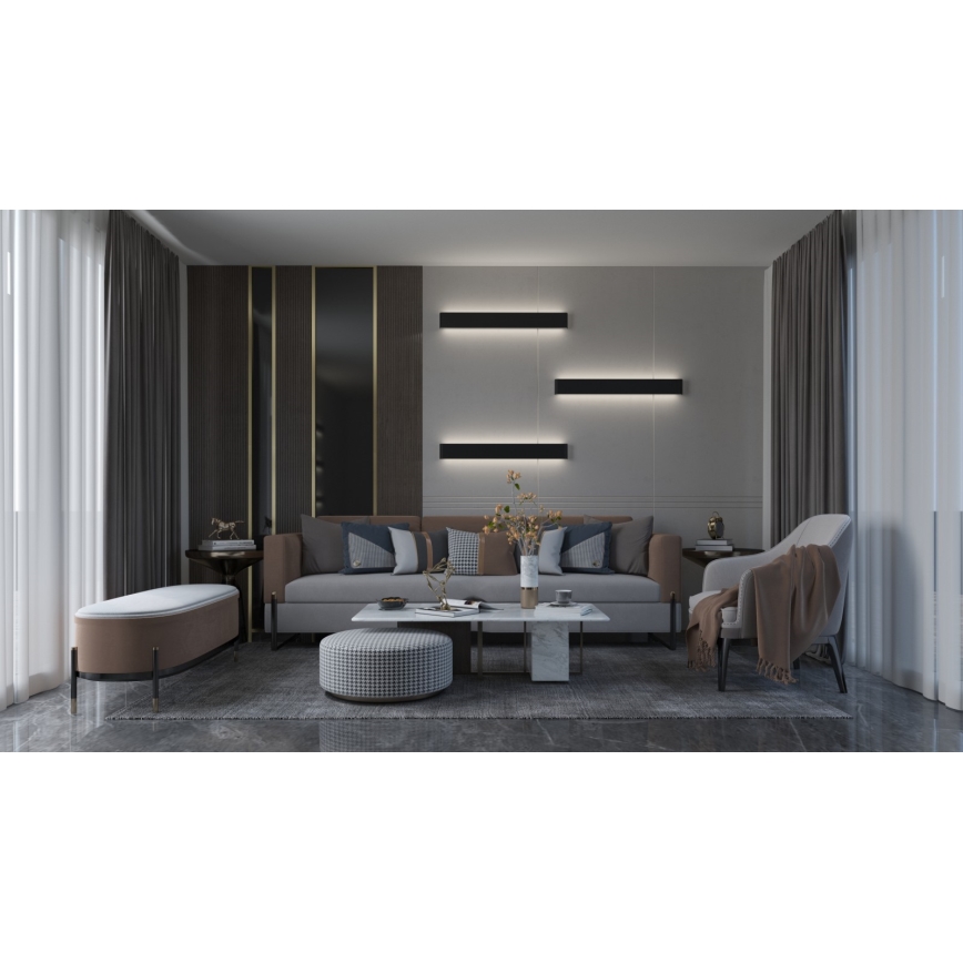 Immax NEO 07137-B - LED SMART Φωτιστικό τοίχου dimming LINEA μαύρο LED/40W/230V + τηλεχειριστήριο 76 cm Tuya ZigBee