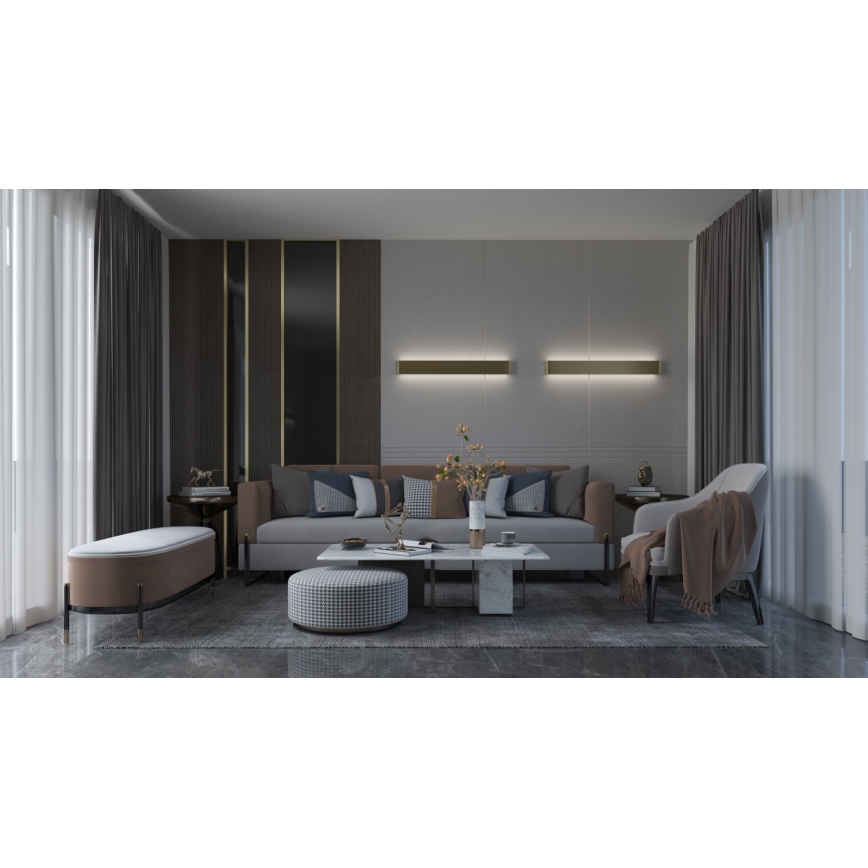 Immax NEO 07137-G - LED SMART Φωτιστικό τοίχου dimming LINEA χρυσαφί LED/40W/230V + τηλεχειριστήριο 76 cm Tuya ZigBee