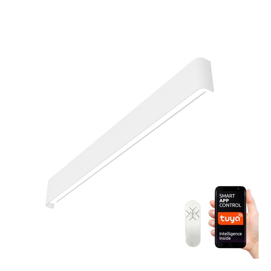 Immax NEO 07137-W - LED SMART Ρυθμιζόμενο φωτιστικό τοίχου LINEA λευκό LED/40W/230V + τηλεχειριστήριο 76 εκ Tuya ZigBee