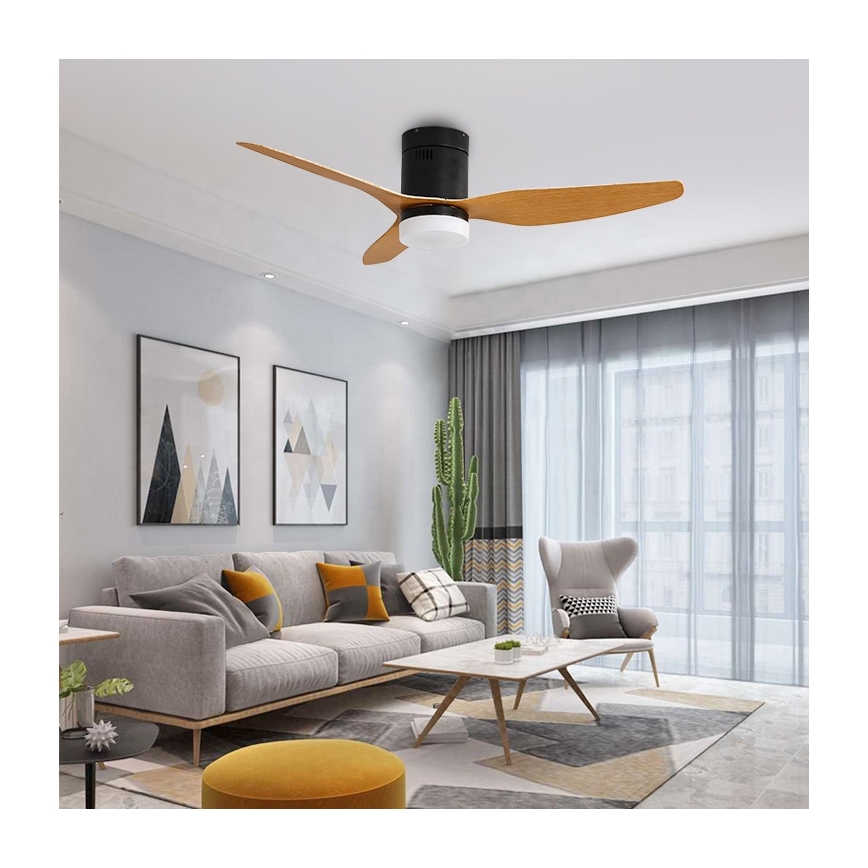 Immax NEO 07142-B - Ανεμιστήρας οροφής LED NEO LITE VENTO LED/18W/230V Tuya Wi-Fi μαύρο/ξύλινο + τηλεχειριστήριο