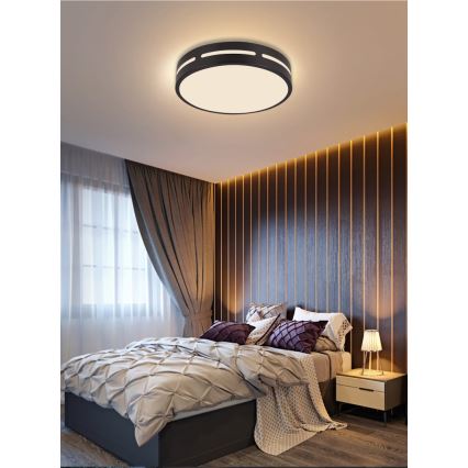 Immax NEO 07152-B40 - LED Dimmable φωτιστικό οροφής NEO LITE PERFECTO LED/24W/230V Wi-Fi Tuya μαύρο + τηλεχειριστήριο