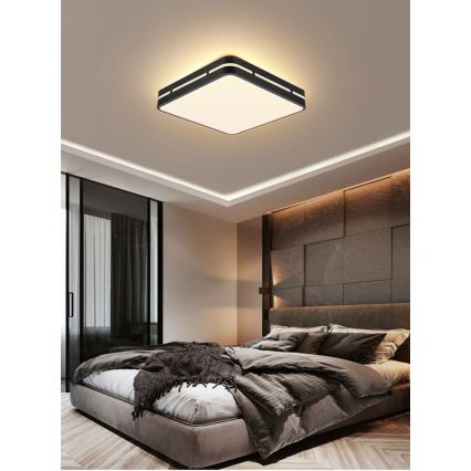 Immax NEO 07154-B30 - LED Dimmable φωτιστικό οροφής NEO LITE PERFECTO LED/24W/230V Wi-Fi Tuya μαύρο + τηλεχειριστήριο