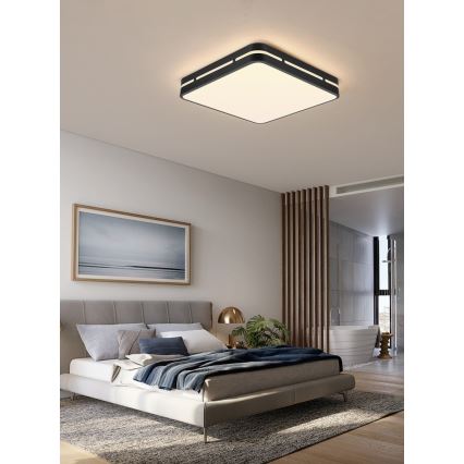 Immax NEO 07154-B42 - LED Dimmable φωτιστικό οροφής NEO LITE PERFECTO LED/48W/230V Wi-Fi Tuya μαύρο + τηλεχειριστήριο