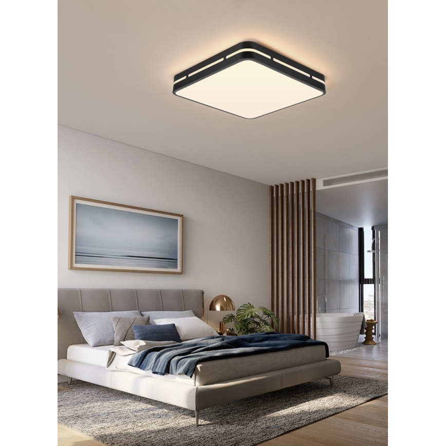 Immax NEO 07154-B42 - LED Dimmable φωτιστικό οροφής NEO LITE PERFECTO LED/48W/230V Wi-Fi Tuya μαύρο + τηλεχειριστήριο