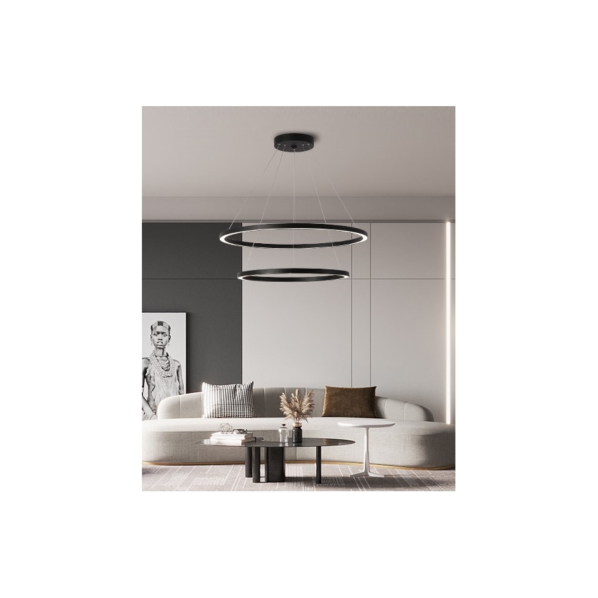 Immax NEO 07158-B80-60 - LED Dimmable κρεμαστό φωτιστικό οροφής FINO LED/93W/230V Tuya  μαύρο + τηλεχειριστήριο