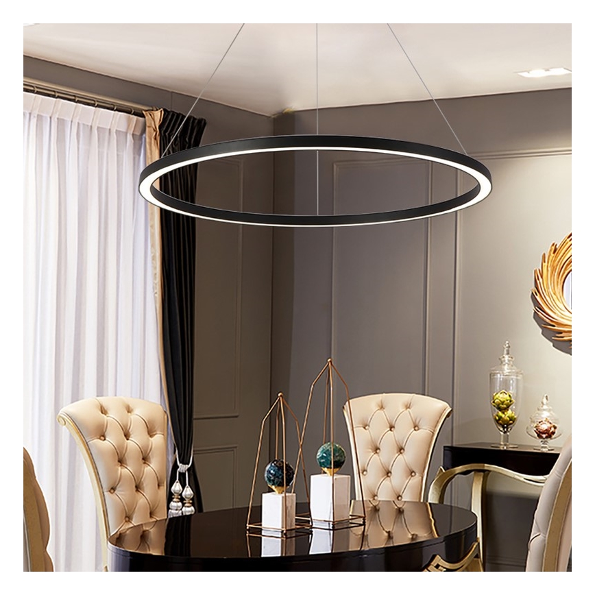 Immax NEO 07158-B80 - LED Dimmable κρεμαστό φωτιστικό οροφής FINO LED/60W/230V Tuya μαύρο + τηλεχειριστήριο