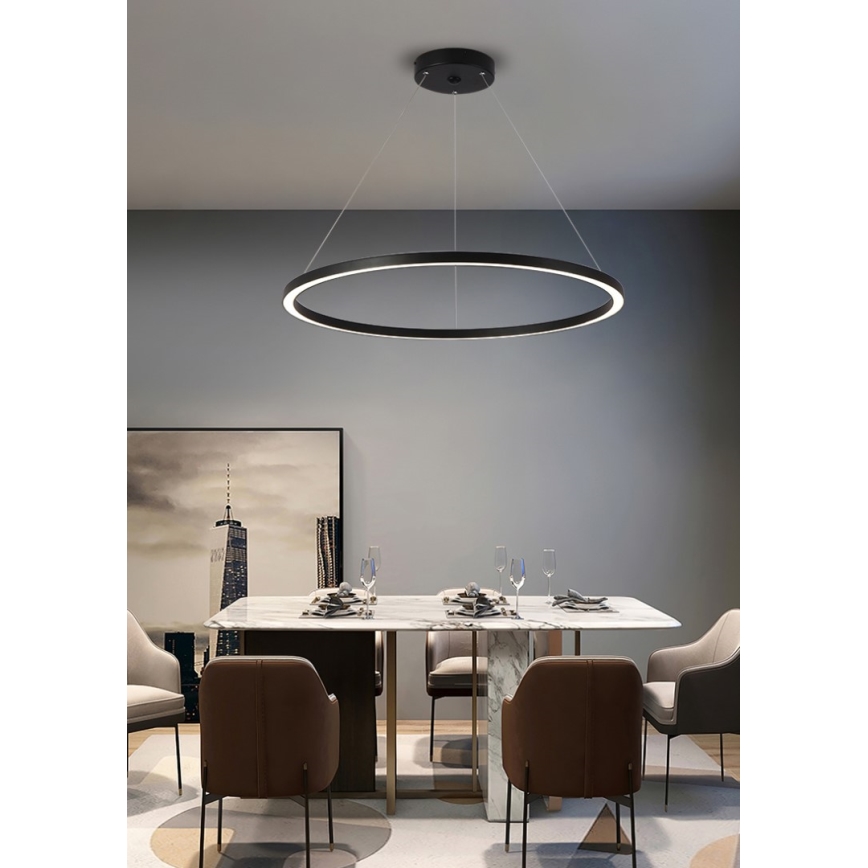 Immax NEO 07158-B80 - LED Dimmable κρεμαστό φωτιστικό οροφής FINO LED/60W/230V Tuya μαύρο + τηλεχειριστήριο