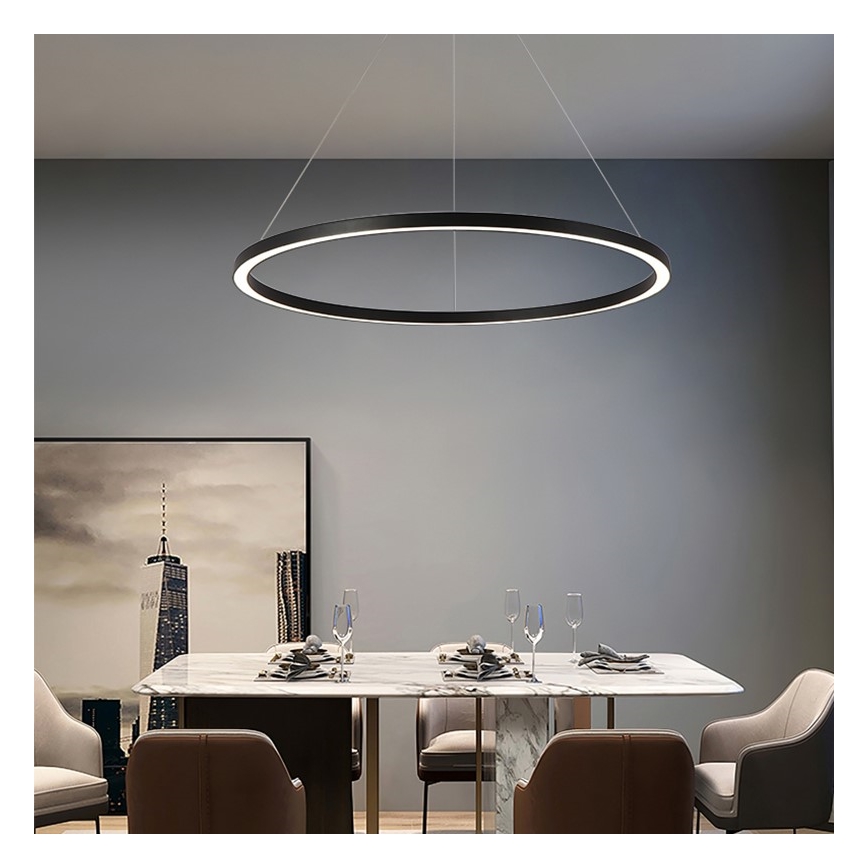 Immax NEO 07158-B80 - LED Dimmable κρεμαστό φωτιστικό οροφής FINO LED/60W/230V Tuya μαύρο + τηλεχειριστήριο