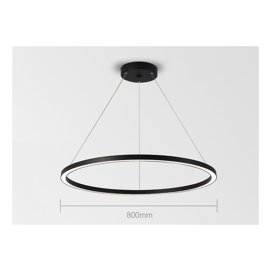Immax NEO 07158-B80 - LED Dimmable κρεμαστό φωτιστικό οροφής FINO LED/60W/230V Tuya μαύρο + τηλεχειριστήριο