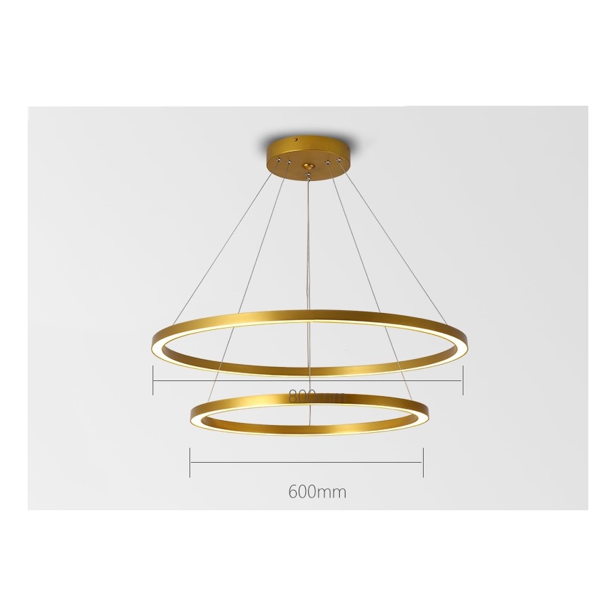 Immax NEO 07159-G80-60 - LED Dimmable κρεμαστό φωτιστικό οροφής FINO LED/93W/230V Tuya χρυσό + τηλεχειριστήριο