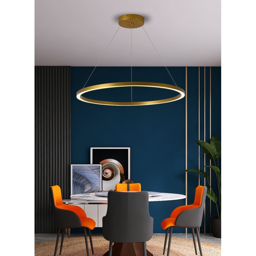 Immax NEO 07159-G80 - LED Dimmable κρεμαστό φωτιστικό οροφής FINO LED/60W/230V Tuya  χρυσό + τηλεχειριστήριο