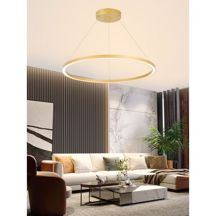 Immax NEO 07159-G80 - LED Dimmable κρεμαστό φωτιστικό οροφής FINO LED/60W/230V Tuya  χρυσό + τηλεχειριστήριο