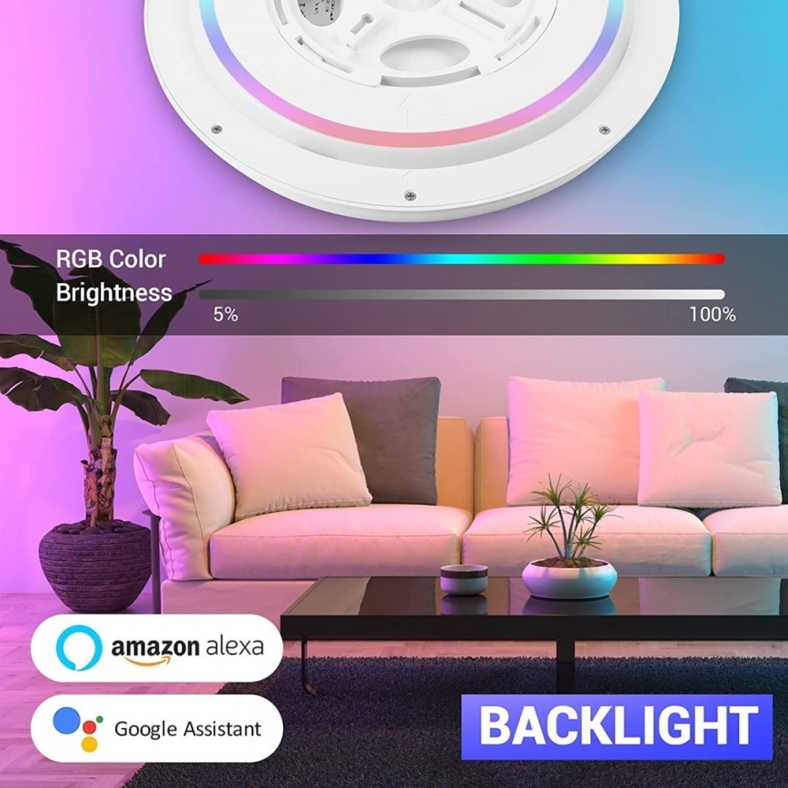 Immax NEO 07164-40 - Ρυθμιζόμενο φωτιστικό οροφής LED RGB+CCT NEO LITE TUDO LED/50W/230V Wi-Fi Tuya + τηλεχειριστήριο