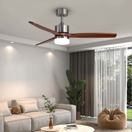 Immax NEO 07165-S - LED Ανεμιστήρας οροφής ELEGANTE LED/18W/230V δρυς Wi-Fi Tuya + τηλεχειριστήριο